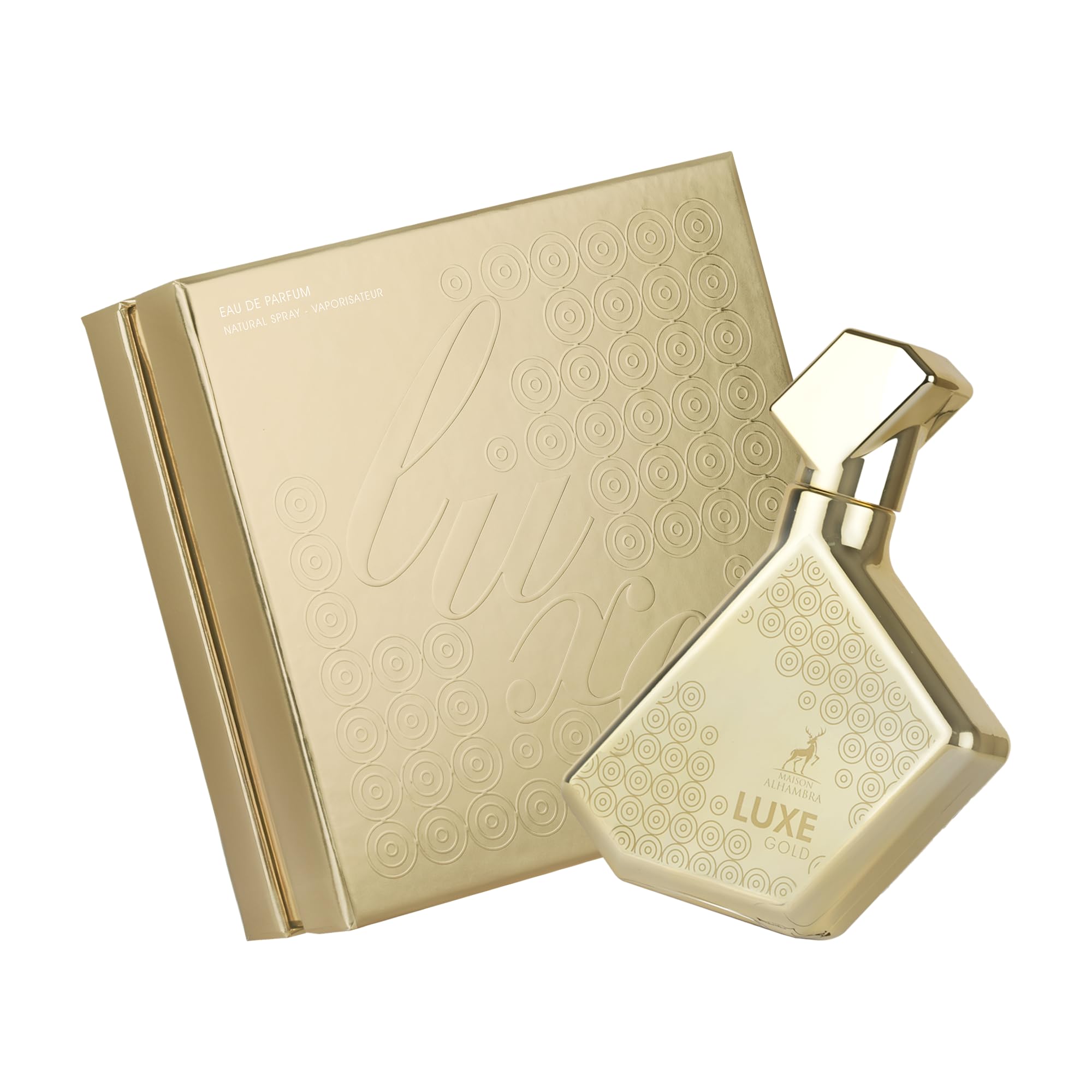 Maison Alhambra Luxe Gold – Citrus, Woody, Floral, Amber – Eau de Parfum Spray Long-Lasting Fragrance for Unisex, 3.4 Ounce / 100 ml