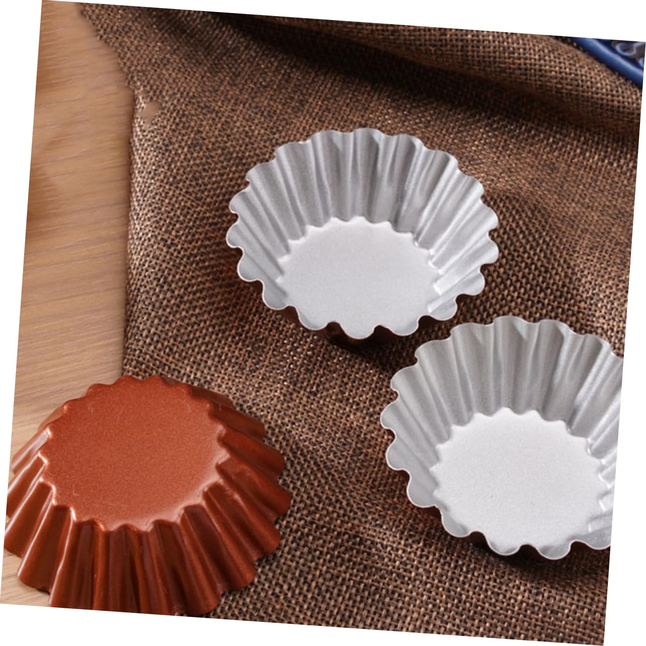 Cabilock 4 Juegos Molde Redondo Para Tarta De Huevo Taza De Muffin De Tarta Molde Para Tarta De Huevo Conveniente Molde De Budín - Moldes Para Tarta Brown Acero De Alto Carbono 6 Piezas * 4