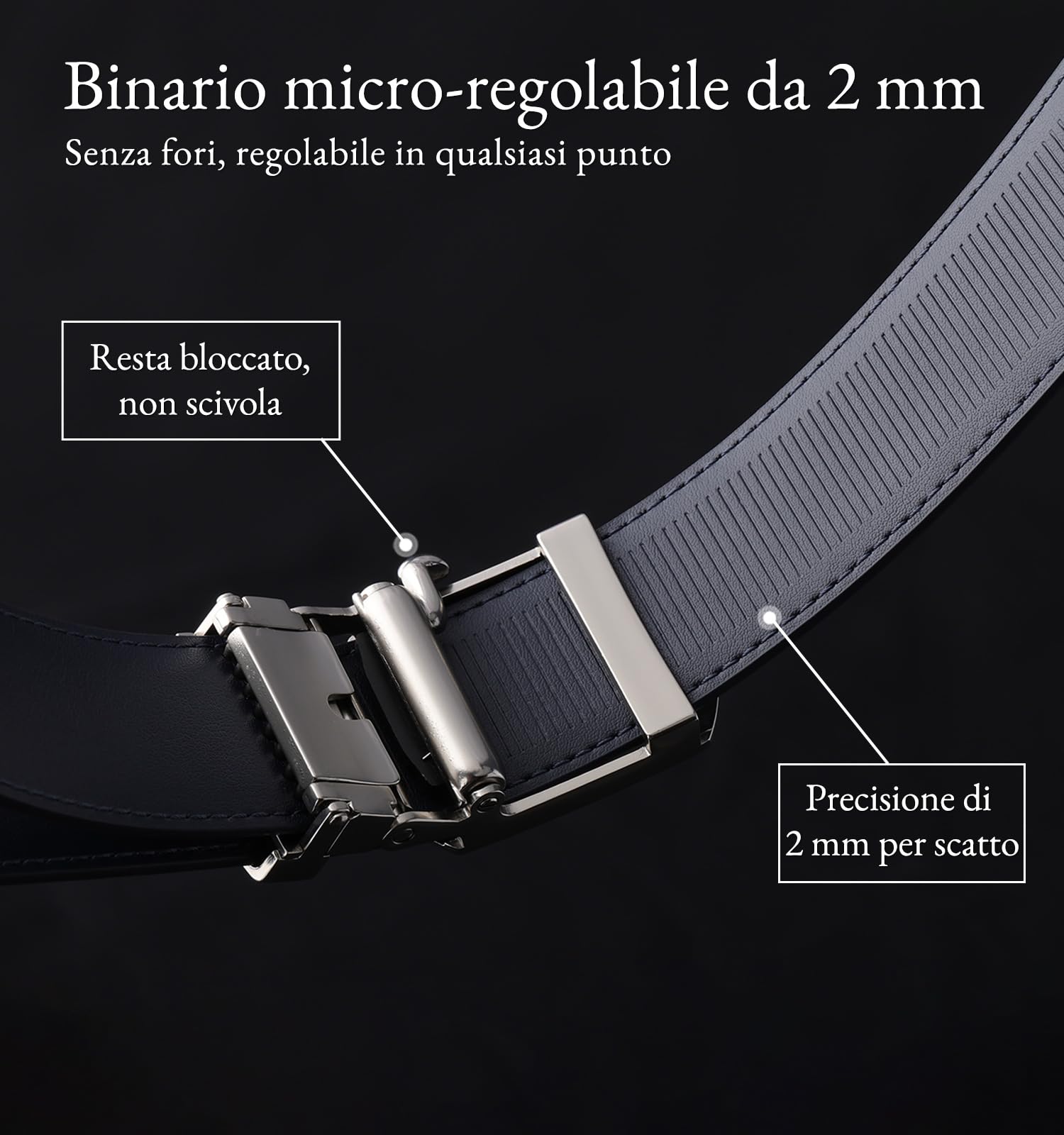 Litume Green Golf Cintura da Golf Automatica senza Buchi – Design Ergonomico con Marcatore Magnetico in Smalto e Fibbia a Micro-Regolazione