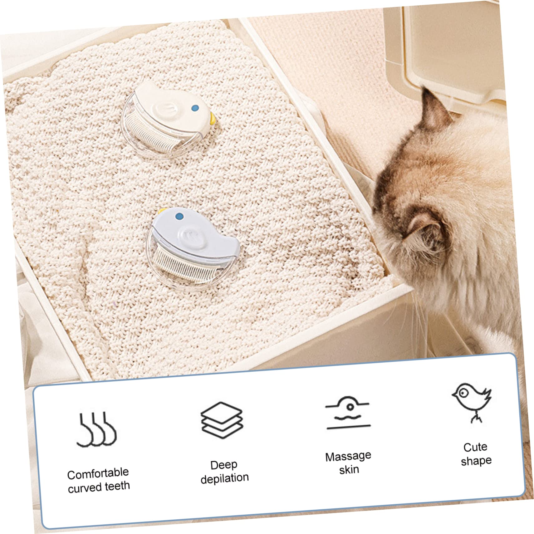 VANZACK 6piezas Peine Quitapelos Para Mascotas Cepillo Desenredante Ergonómico Para Gatos y Perros Limpieza Eficaz De Pelaje Suelto Diseño De Cartoon