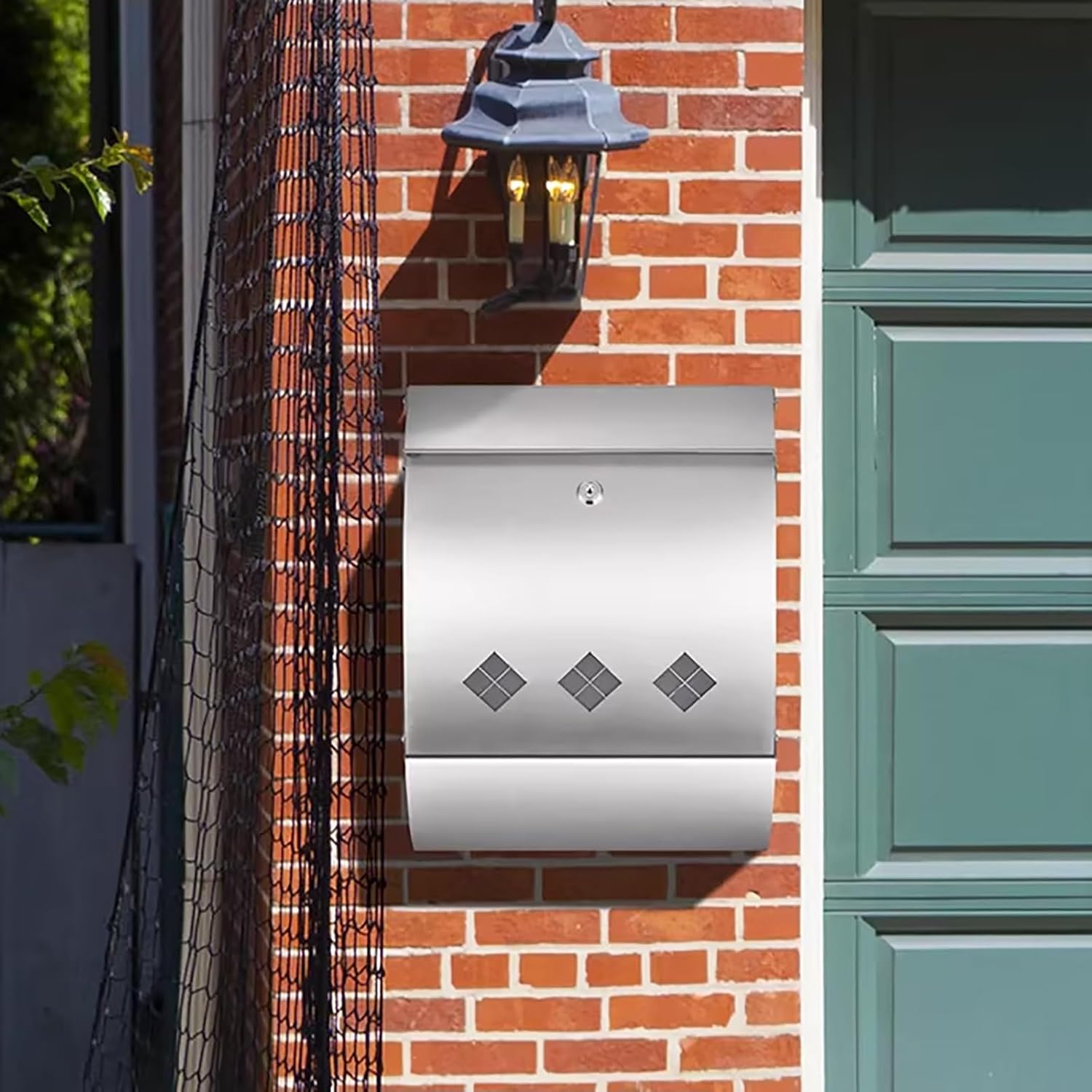 Mailboxes for Outside, Galvanized Steel Rust Proof Metal Post Box Drop, Curbside Mailbox for Mailbox Postbox Letters and Newspapers