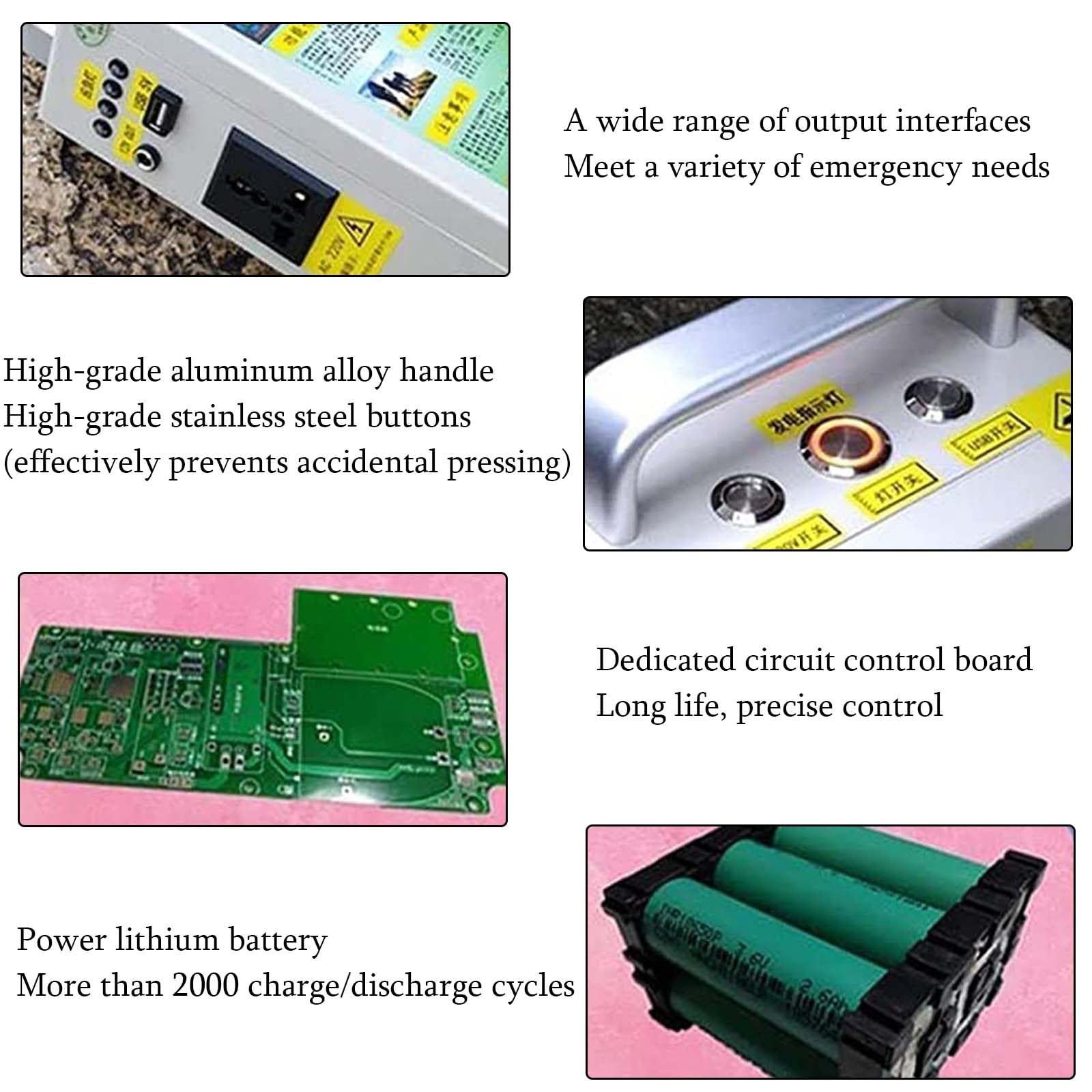 Multifuncional Generador Eléctrico de Emergencia 500w,Generador Manivela,Ideal para Uso en jardín,Exterior y hogar