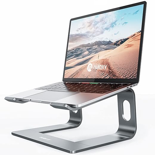 Nulaxy Laptop Stand, Ergonomic Detachable Aluminum Laptop Mount Computer Stand for Desk, Laptop Riser Notebook Stand Compatible with MacBook, Dell XPS, All 10-16" Laptops - Gray