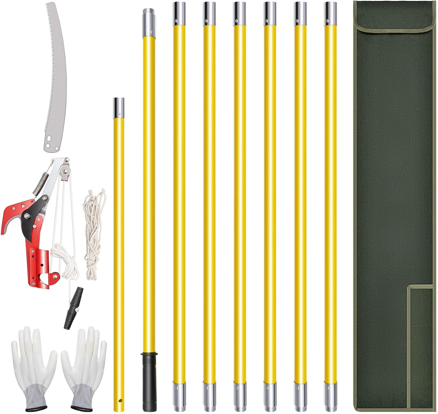 26 Feet Tree Pole Pruner Manual Branches Trimmer Tree Branch Garden Tools Loppers