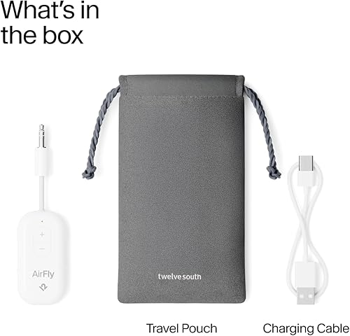 Vista 25 de Twelve South AirFly SE Adaptador de transmisor de audio inalámbrico Bluetooth para AirPods/auriculares, batería de más de 20 horas, funciona