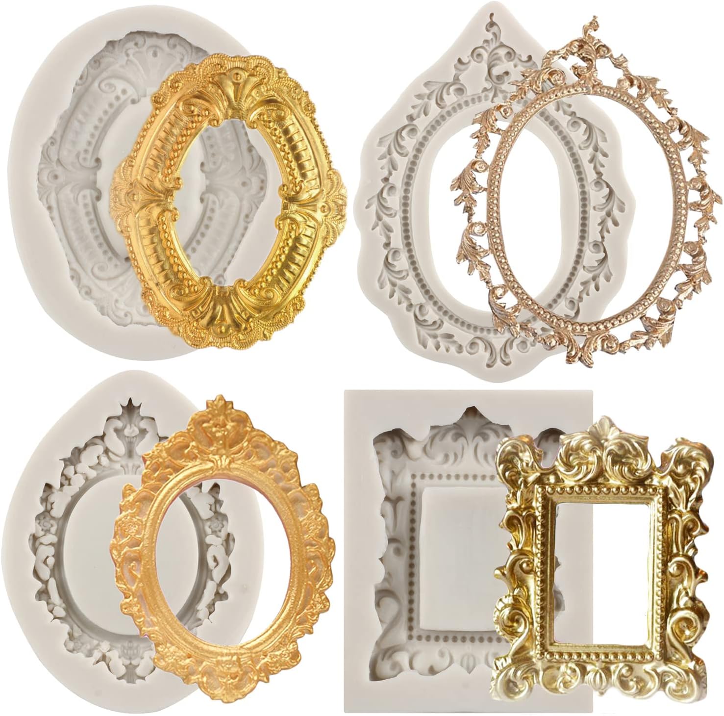 MYPRACS Picture Frames Silicone Molds Vintage Photo Frame