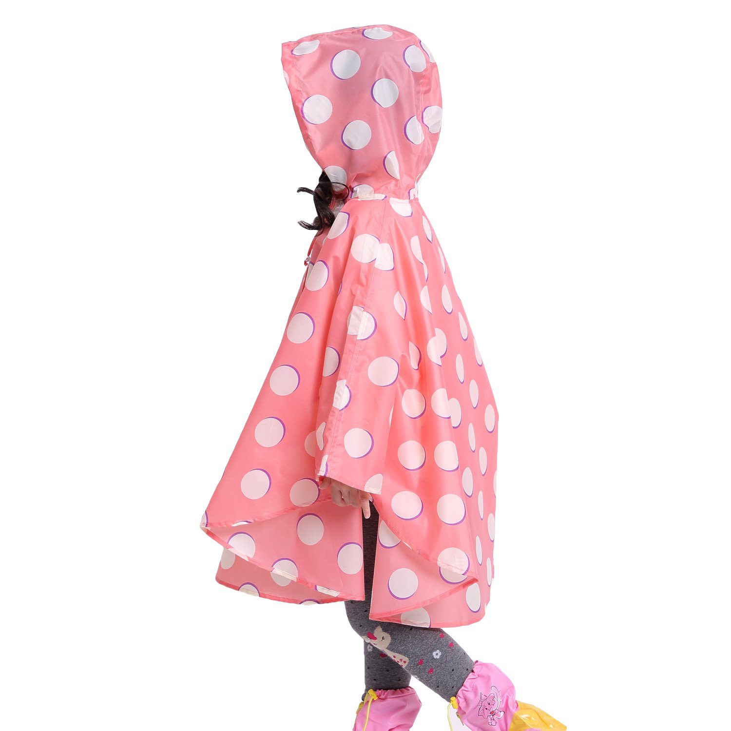 Gaga city Bambini Impermeabile Giacca da Pioggia Poncho da Pioggia Bambina Incappucciato Riutilizzabile Cappotto di Pioggia Bello come Materiale e ha la Sua Sacca 1-12 anni