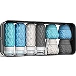 Lericttor Silicone Travel Bottles for Toiletries 8 Pack Travel Size Toiletries 3.4 oz 1.7 oz, Leakproof Squeeze Travel Size Containers Refillable Cosmetic Jars Set for Shampoo, Conditioner, Creams