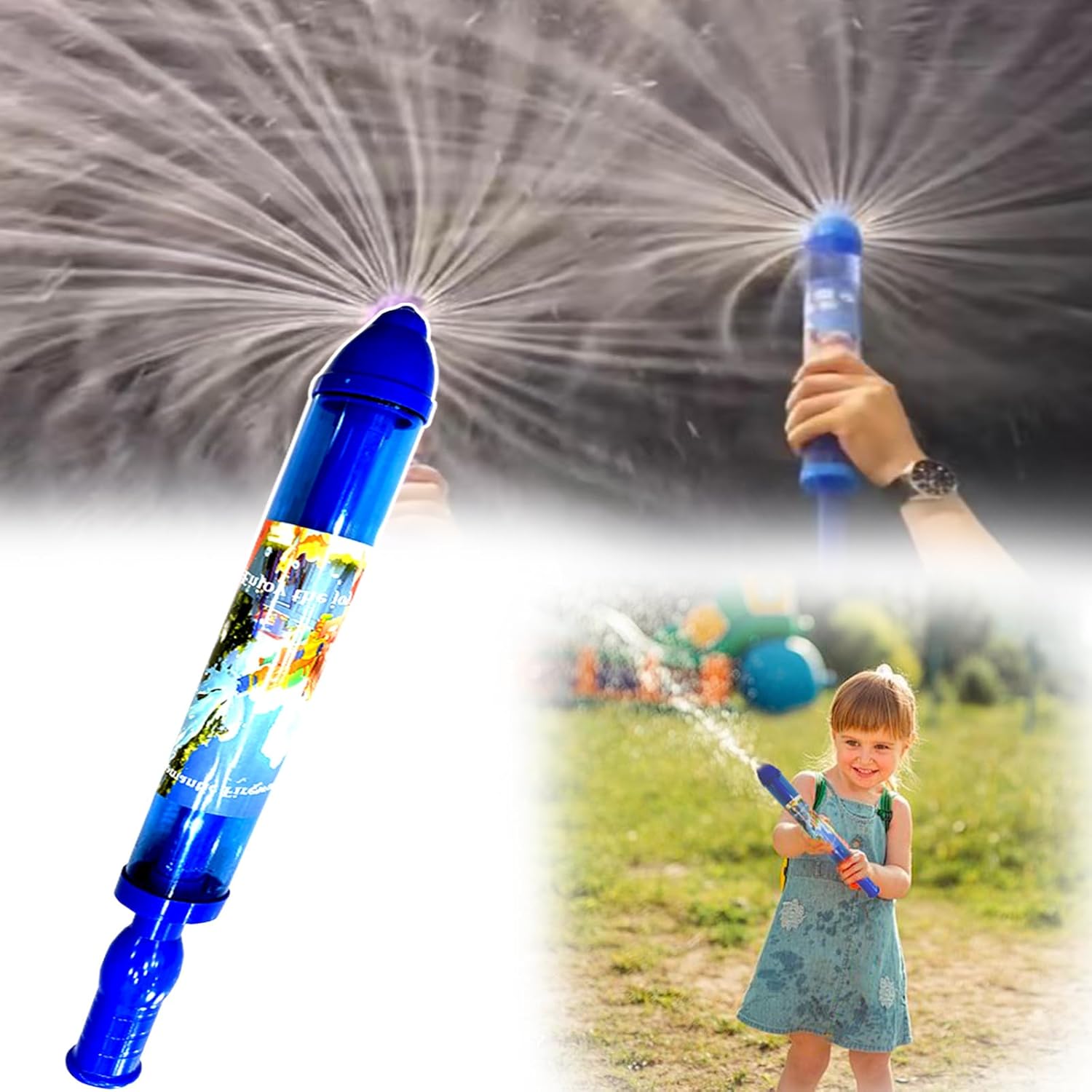Fireworks Water Gun For Kids - 70-Hole Spray With Hand-Shaped Handle, 4-Pack For Pool & Beach (Assorted Colors)