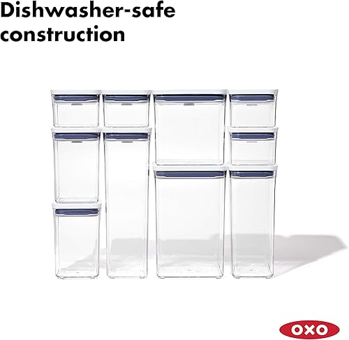 Miniatura 4 de OXO Good Grips - Juego de recipientes POP de 10 piezas, color blanco y OXO Good Grips Juego de dispensador de cereales POP de 3 piezas