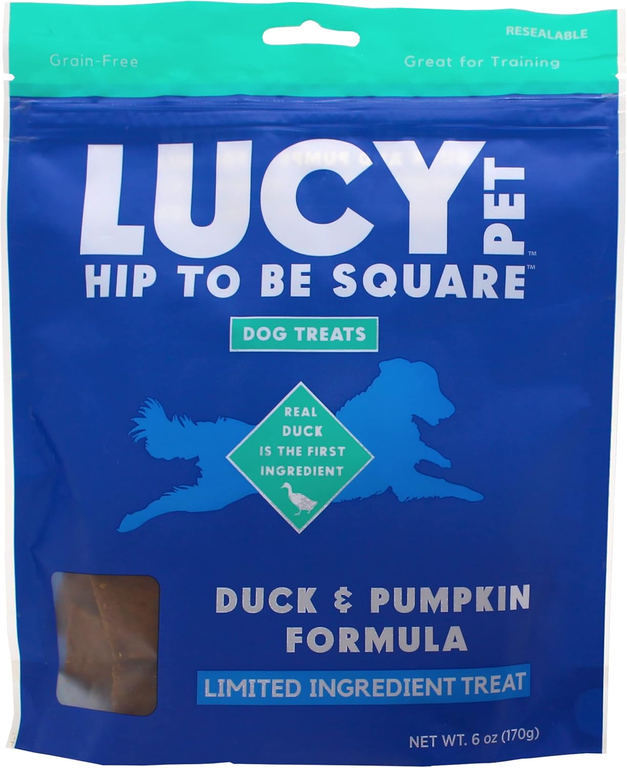 Lucy Pet Hip To Be Square Duck And Pumpkin Dog Treats 6Oz