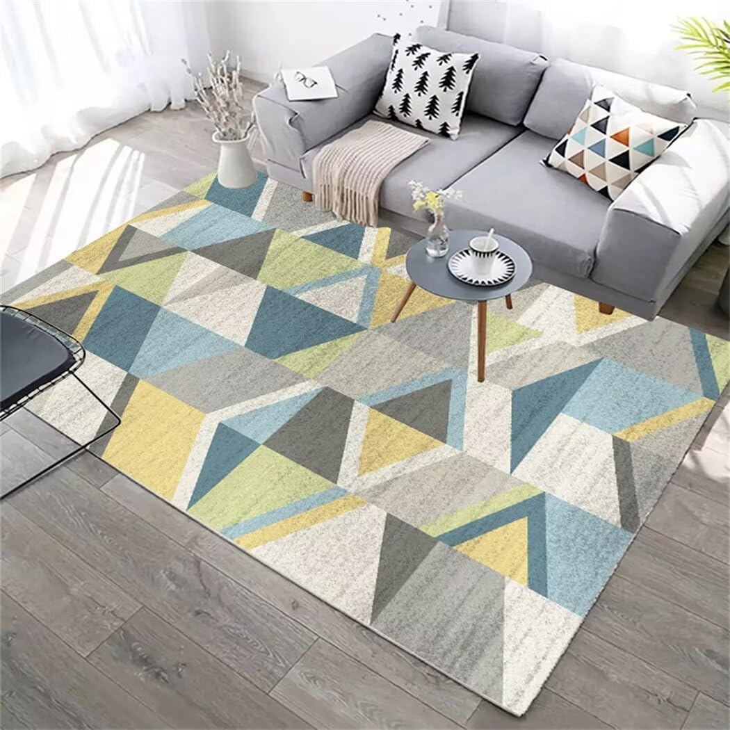 Tapis antidérapant bleu moderne pour un salon ou une chambre de jeune