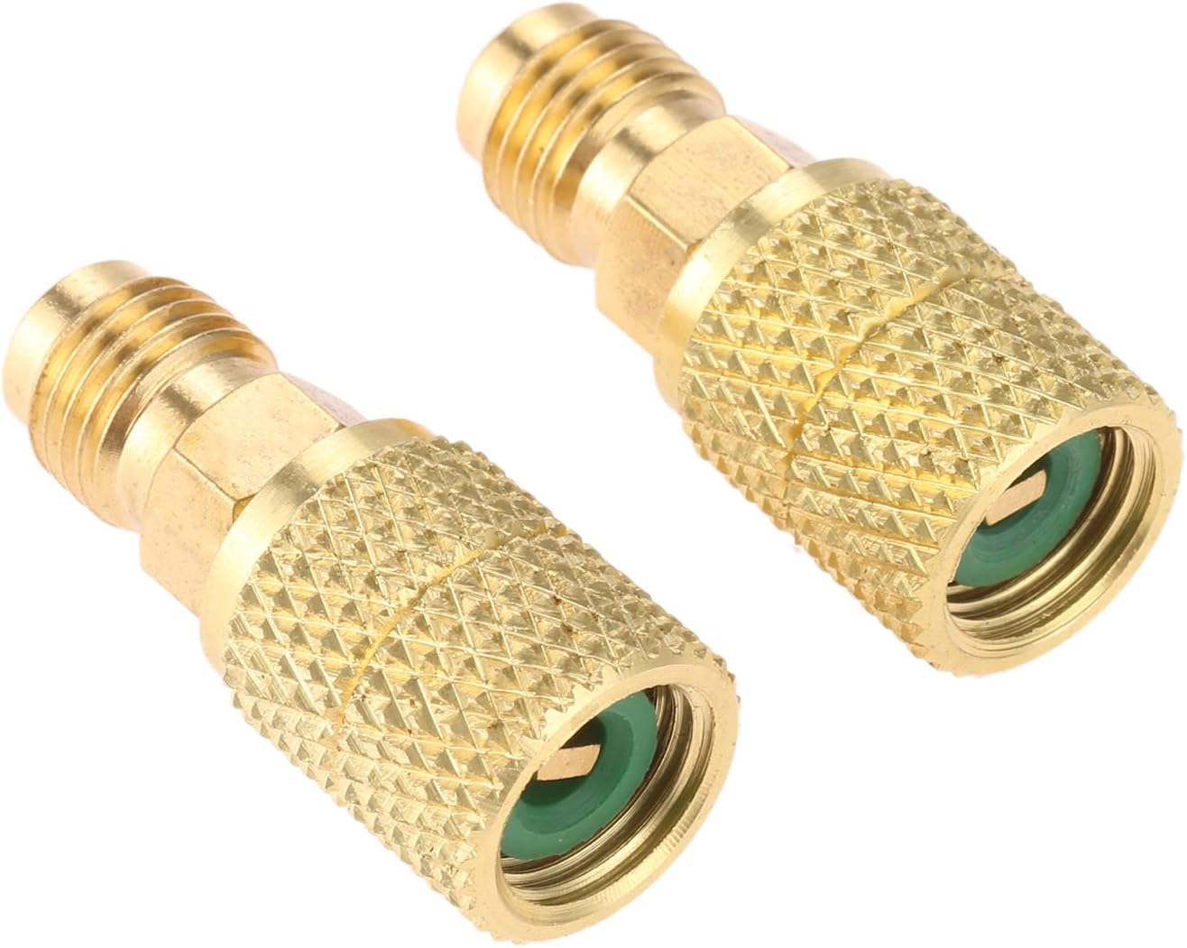 Aupoko R410A Straight Swivel Adapter, R410A Mini Split Adapter with 5/16’’ SAE Female x 1/4’’ SAE Male Quick Couplers Thread, Fits for HVAC Air Conditioner Mini Split System - 2 PC