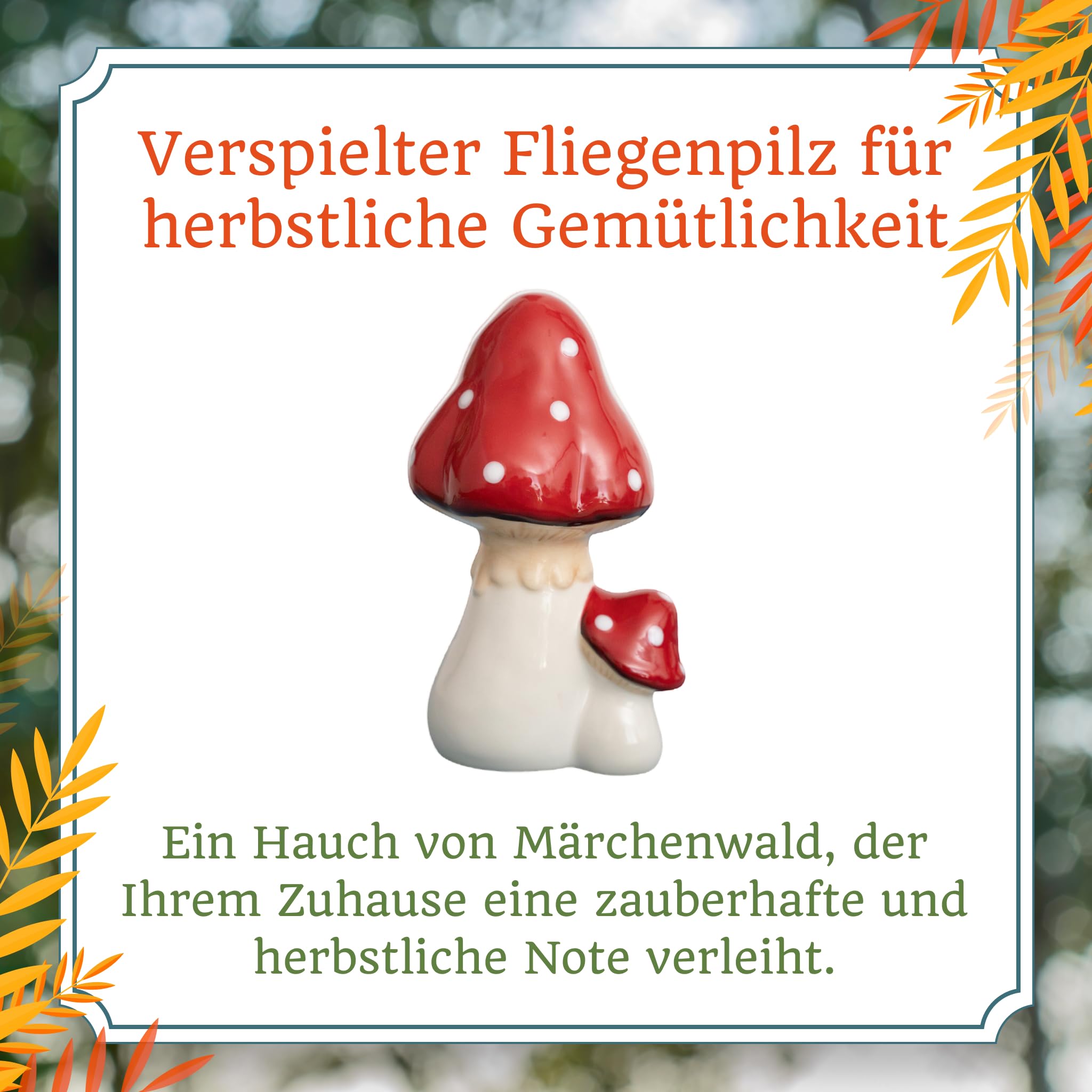 HEITMANN DECO - Porcelana muchomor, czerwony/biały, ok. 18,5 cm