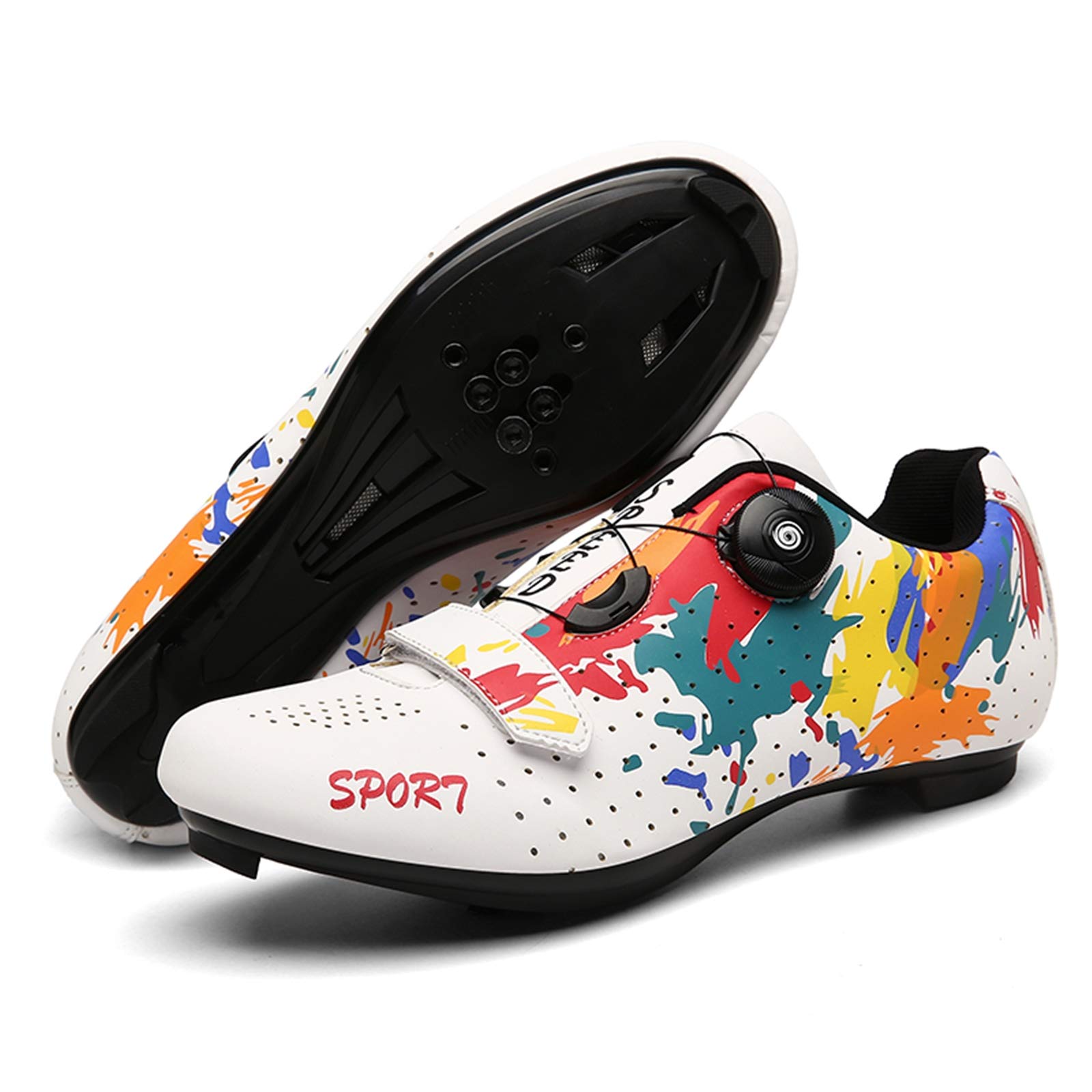 Radsportschuhe Fahrradschuhe Herren Damen Rennradschuhe Lock System Anti-Skid Atmungsaktiv Radschuhe MTB Schuhe SPD Mountainbike Schuhe