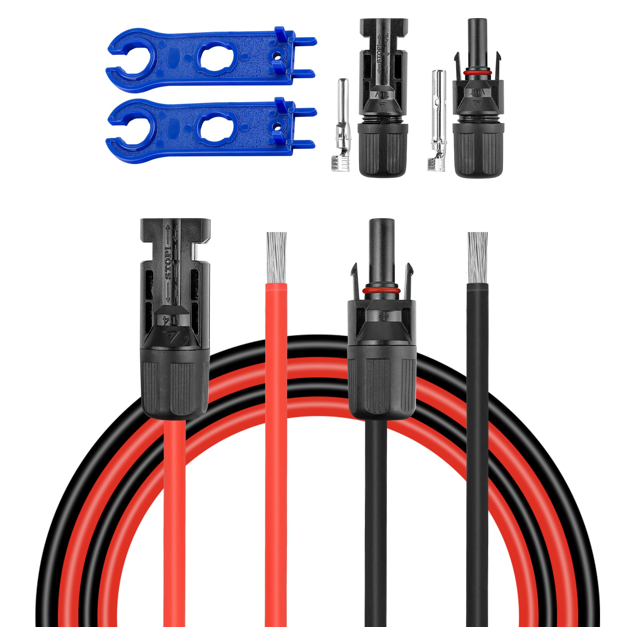 Cable de extensión solar de 10 AWG, conector MC4 único de 100 pies