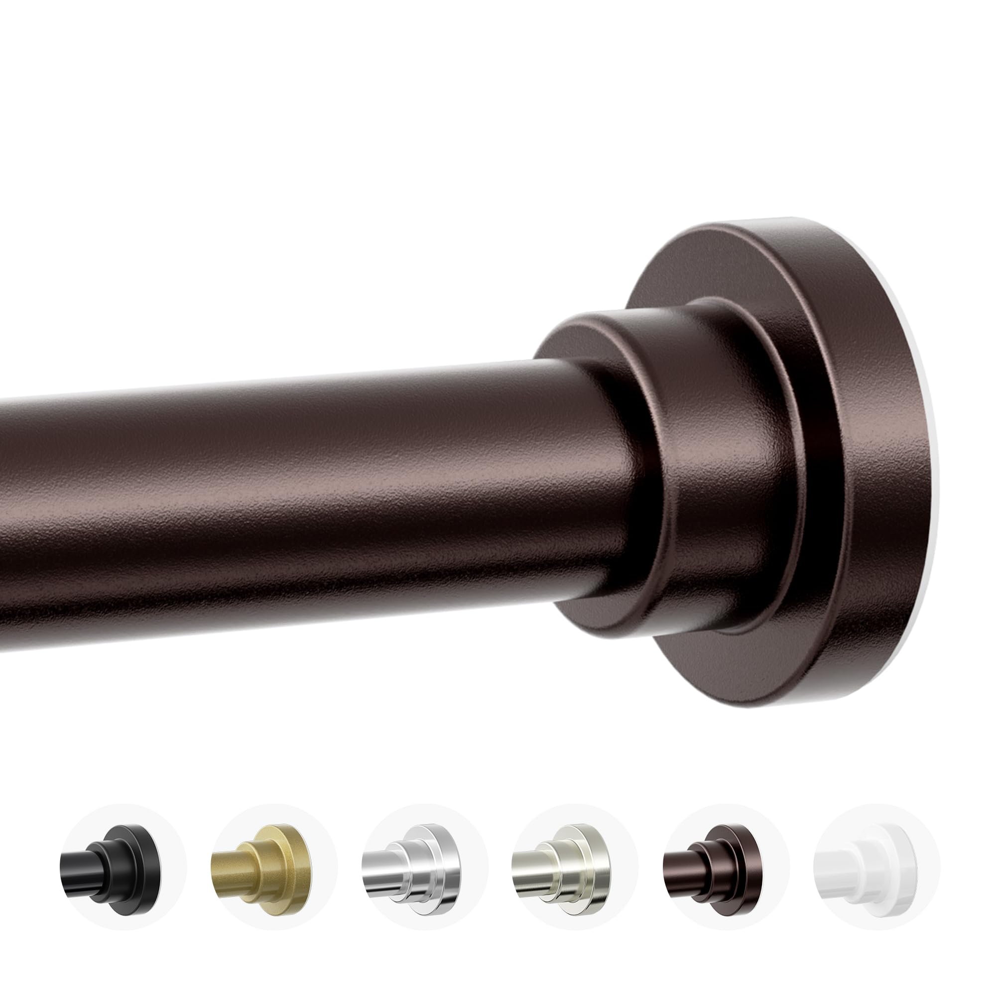 Photo 1 of Mcrbeay Shower Curtain Rod, 1" Diameter Heavy Duty Tension Shower Rod, Non Slip Adjustable 28-102 inch No Drilling Shower Curtain Rods Spring Tension For Bathroom, Shower Stall, No Rust, Bronze