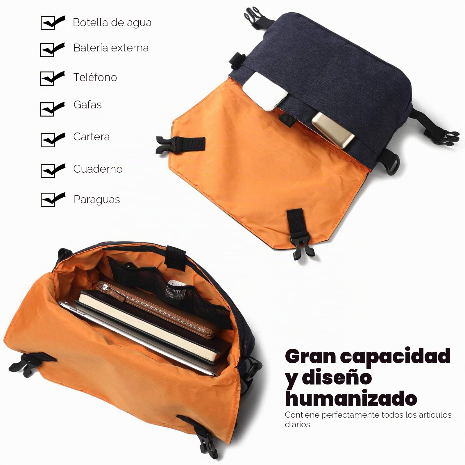 FANDARE Retro Bolso de Bandolera Bolsos de Hombro Hombre Bolso Cruzados Mujer Bolsa de Mensajero Bolsa de Hombro para Viaje Negocio Universidad Messenger Crossbody Bag