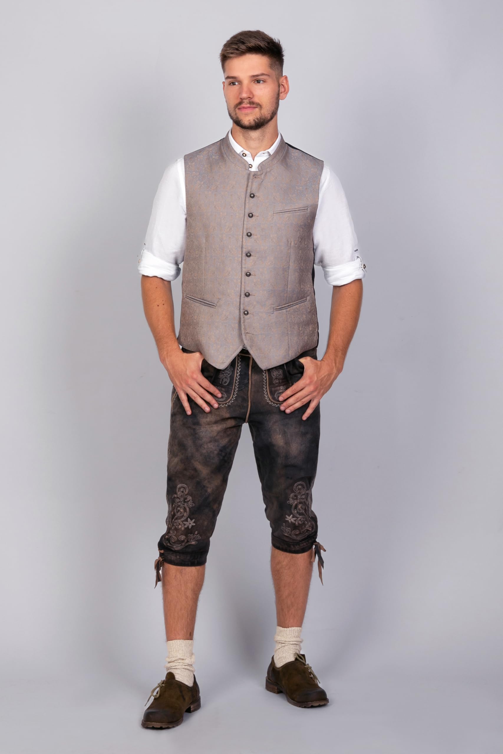 Edelnice Trachtenmode hochwertige Kniebund Trachtenlederhose aus Ziegenleder Alex Gr. 44-64