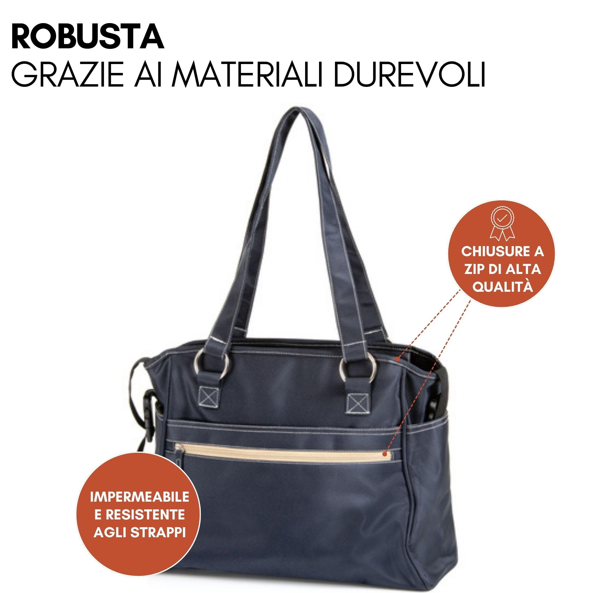 Hauck City Bag Blu Navy Borsa Fasciatoio Portatile con Materassino e Ganci Passeggino
