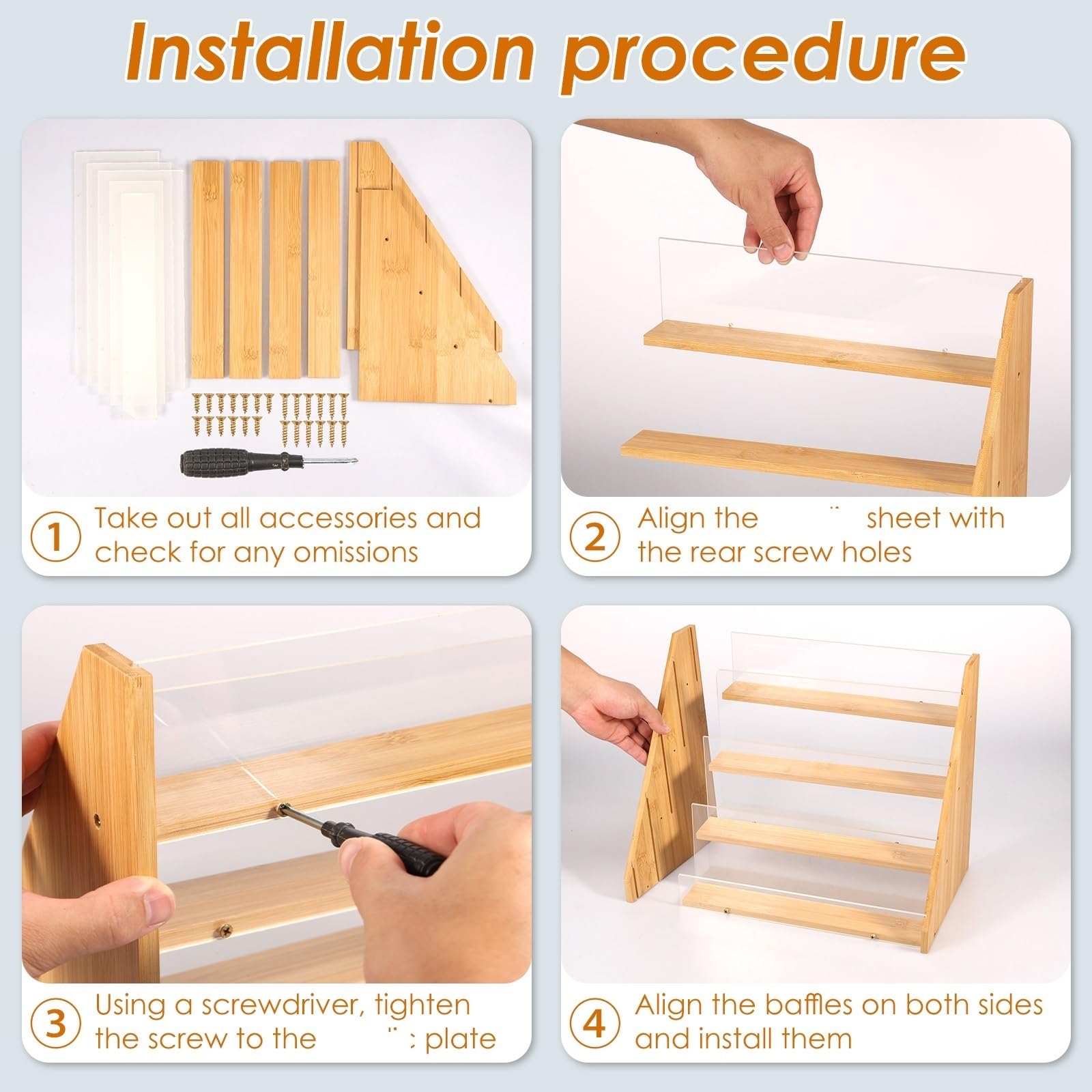 Présentoir pour Cartes De Vœux Présentoir de Cartes de vœux en Bois, Porte-Cartes de vœux à 4 Niveaux, présentoir for Photos et Cartes Postales
