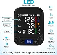 Vista 2 de Blood Pressure Monitor - Automatic Blood Pressure Machine for Home Use - Large Color Screen and Large Adjustable Cuff for Reliable Readings