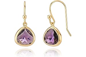 14k Gold and Purple Amethyst Dangle Earrings by MJLULU: Shimmering Elegance for February Birthdays