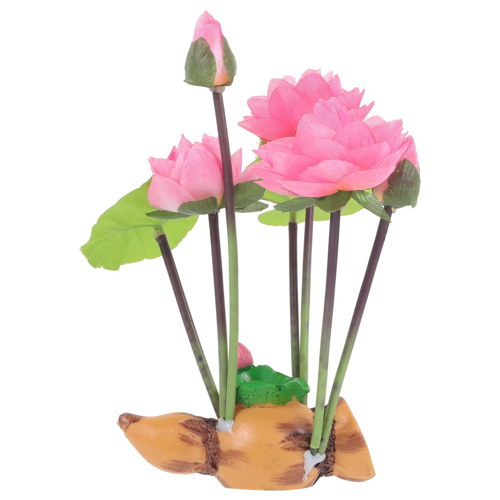 YARNOW 4 Pièces Ornements De Lotus Racine De Lotus Boîte Réservoir Usine Décorations D'aquarium Plante Artificielle pour Aquarium Fausse Herbe D'aquarium Décor De Récif Corallien Résine