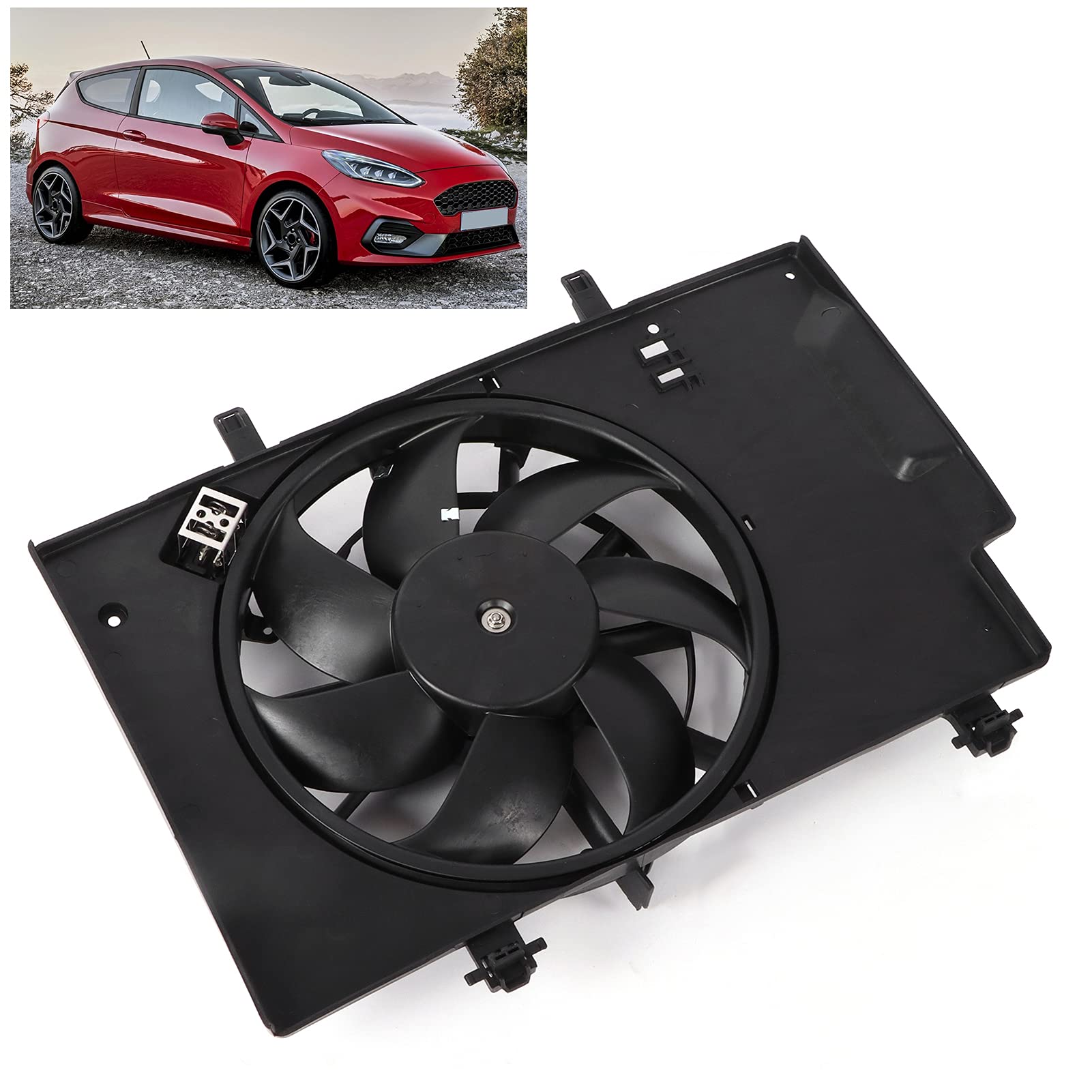 Radiador del Ventilador de Refrigeración del Motor del Automóvil C1B18C607FA Reemplazo para 2011-2018 DOHC Aspirado L4 Equilibrado Estáticamente de 4 Puertas Reemplazo para Hatchback en