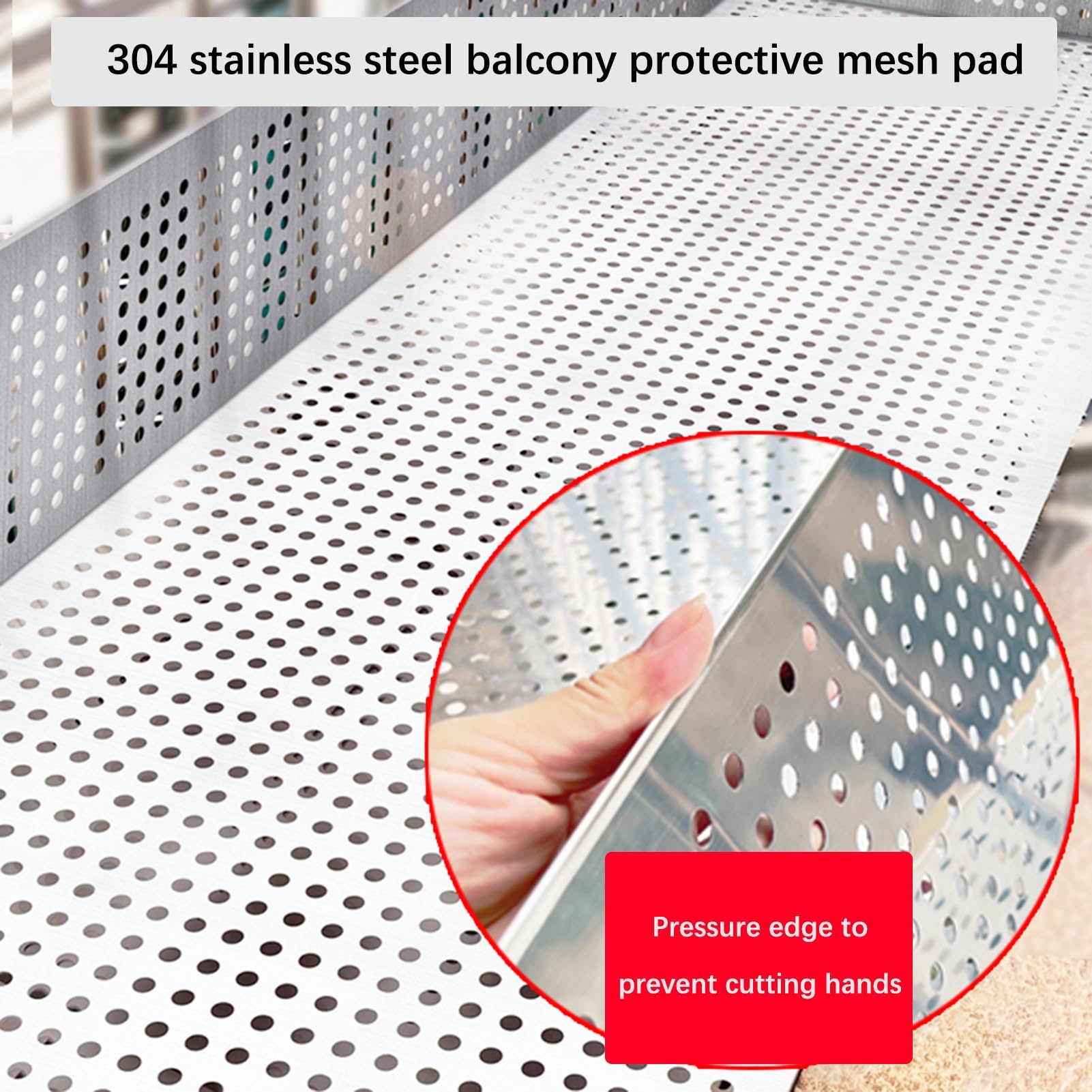 Lámina perforada de acero inoxidable, malla de seguridad antirrobo para protección de ventanas y balcones, panel de rejilla decorativo