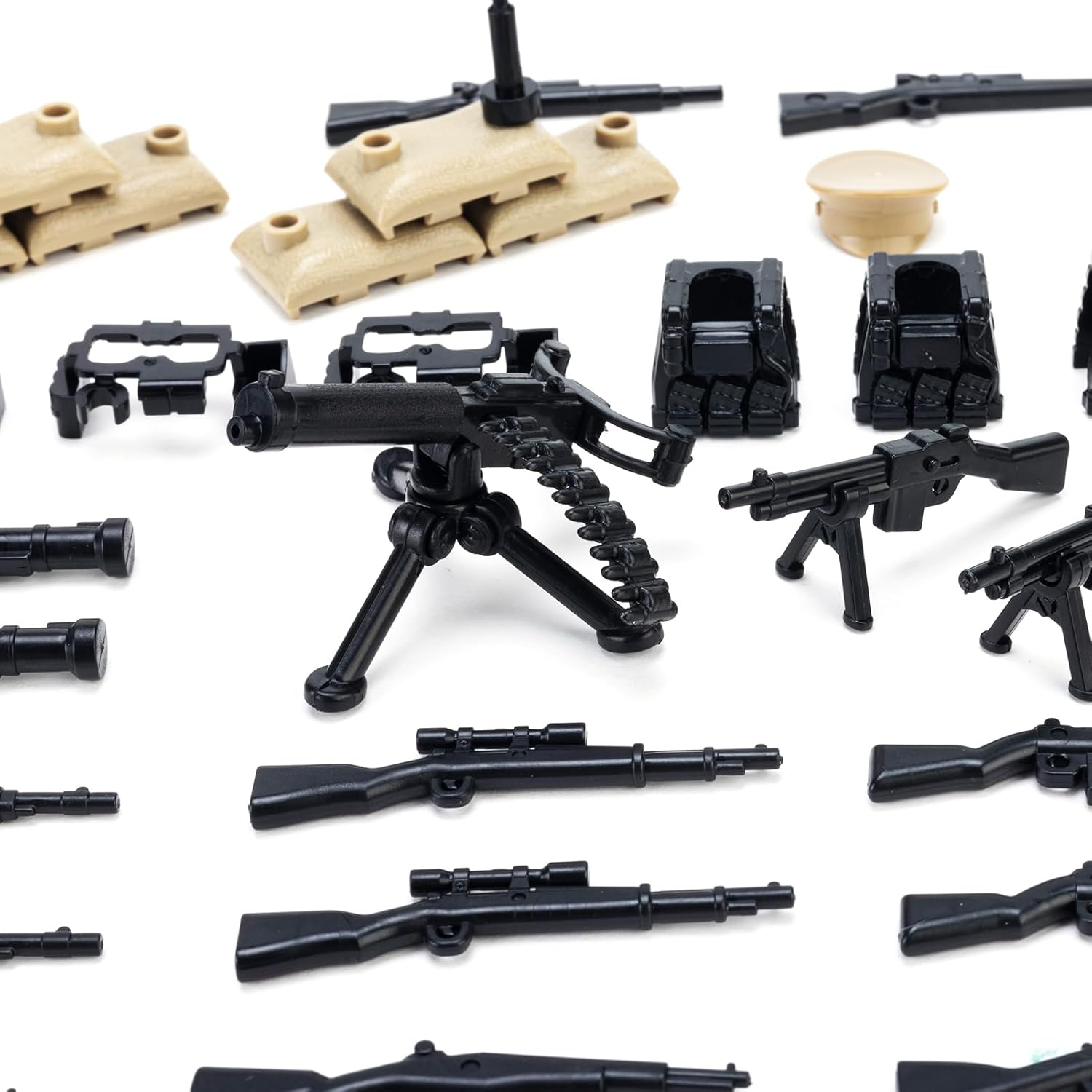 Weapons Pack Military Weapons Accessories WWII Soldier Model Toys Military Equipment Battle Blocks Bricks Children's Toys, Compatible with Mini Figure Brick Toy for Boys Age 3＋