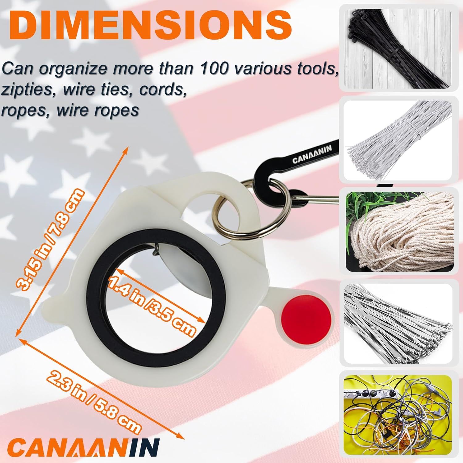 Zip Tie Holder Cable Tie Holder Heavy-Duty Colored Upgraded for Tool Belt Organized Strong Efficient for Electrician Tool Storage Reusable Portable 8 Pack (White)