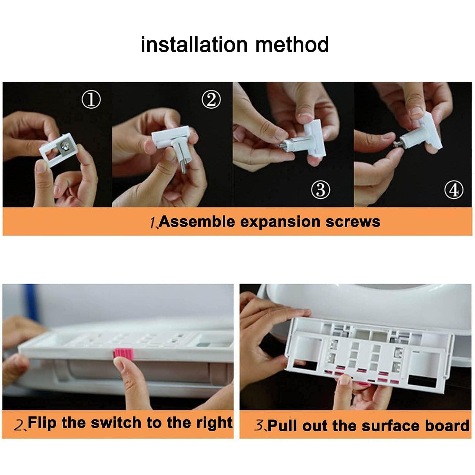 Asiento de Inodoro Que Nunca se afloja. Plástico de Larga duración para una fácil instalación y Limpieza.