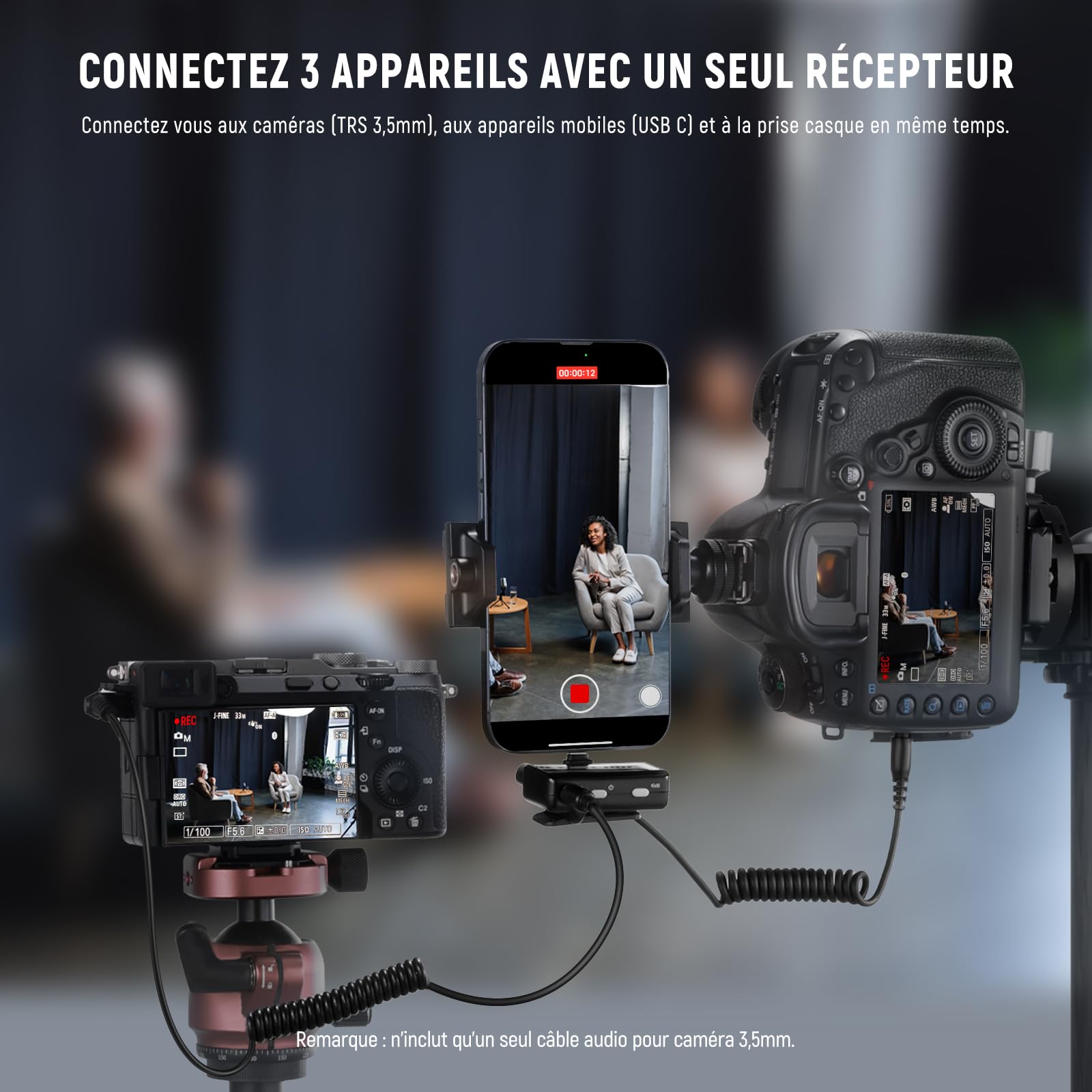 NEEWER CM28 Système de microphone sans fil Lavalier avec étui de chargement, 2 clips de micro, stockage de 4 Go, autonomie de 9 heures, micro-cravate compatible avec iPhone/Android/PC/appareil photo