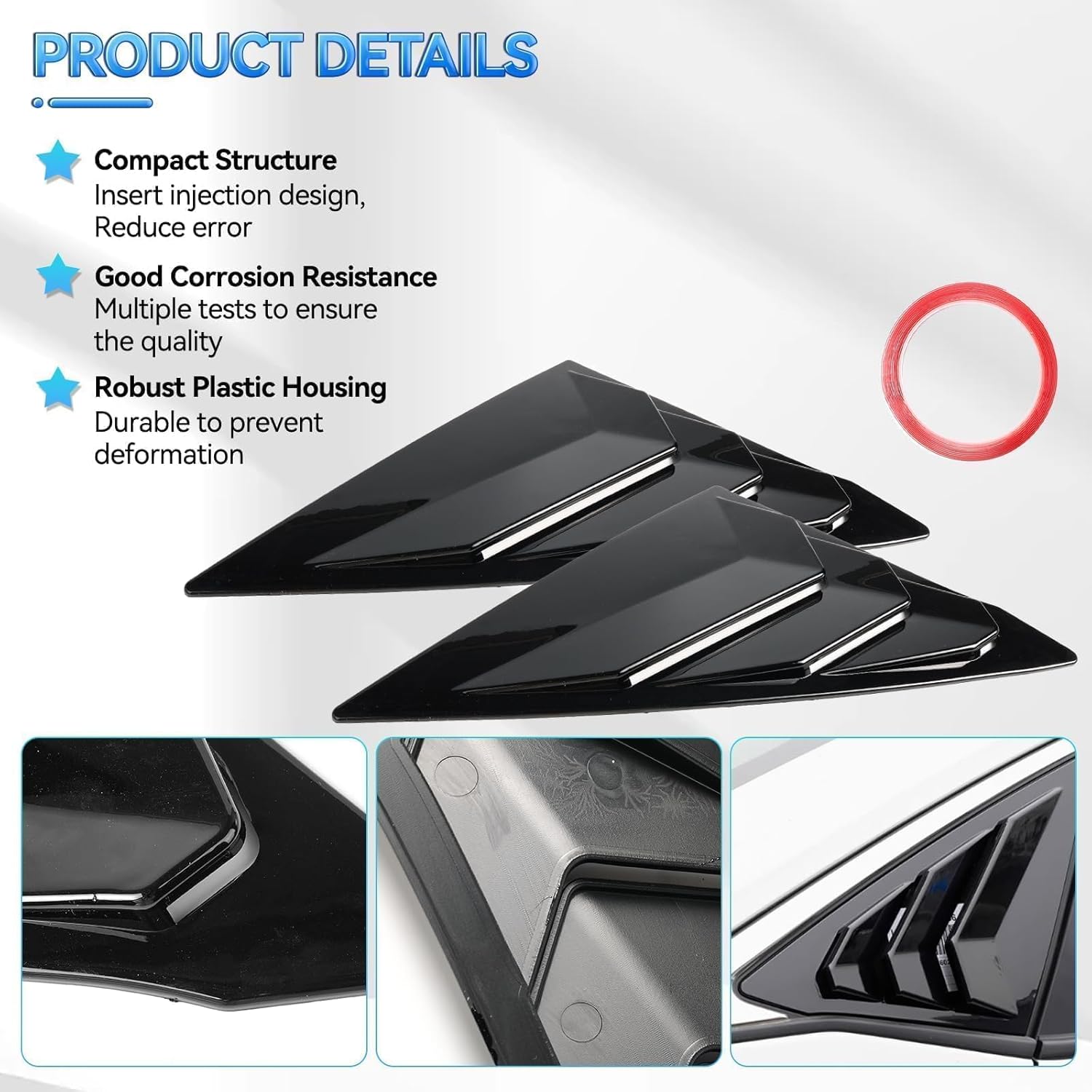 AUTOXBERT Window Louvers for 11th Gen Honda Civic Seden 2022 2023 2024 2025 2026 Side Window Louvers Air Vent Scoop Shades Cover Blinds Trim Car Accessories
