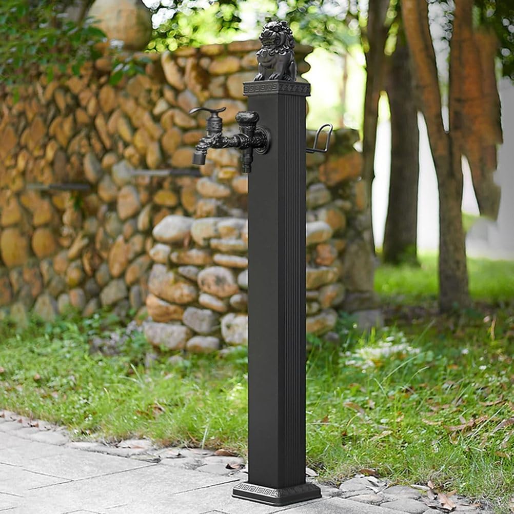 Columna de Agua para Grifo, 76 cm, Grifo de jardín con Columna de Agua para Exteriores con Soporte para Manguera - Elemento Decorativo de Agua, Fuente y Boca de Incendios para riego de jardí