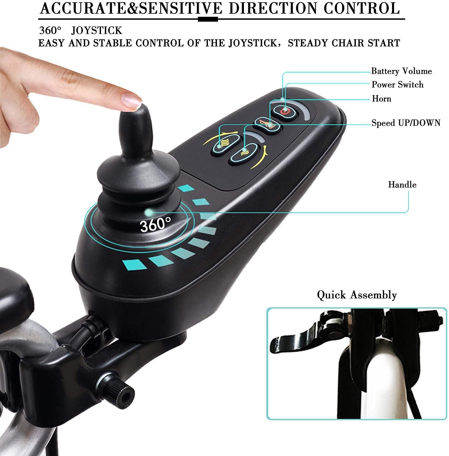 Silla de Ruedas Eléctrica de Alta Resistencia Silla de Ruedas Eléctrica Plegable Motorizada, Potente Motor Dual, Baterías de Litio 24V20A, Adecuada para Personas Mayores y discapacitadas