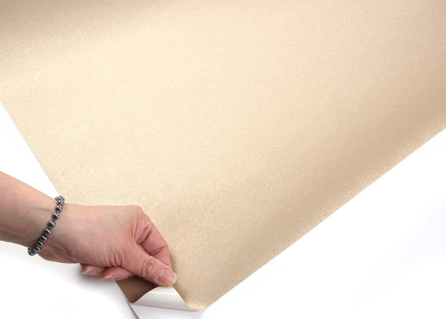 ROSEROSA Peel and Stick PVC Metallic Self-Adhesive Wallpaper Covering Counter Top Shelf Liner Hair Line (MT742 : 2.00 Feet X 6.56 Feet)