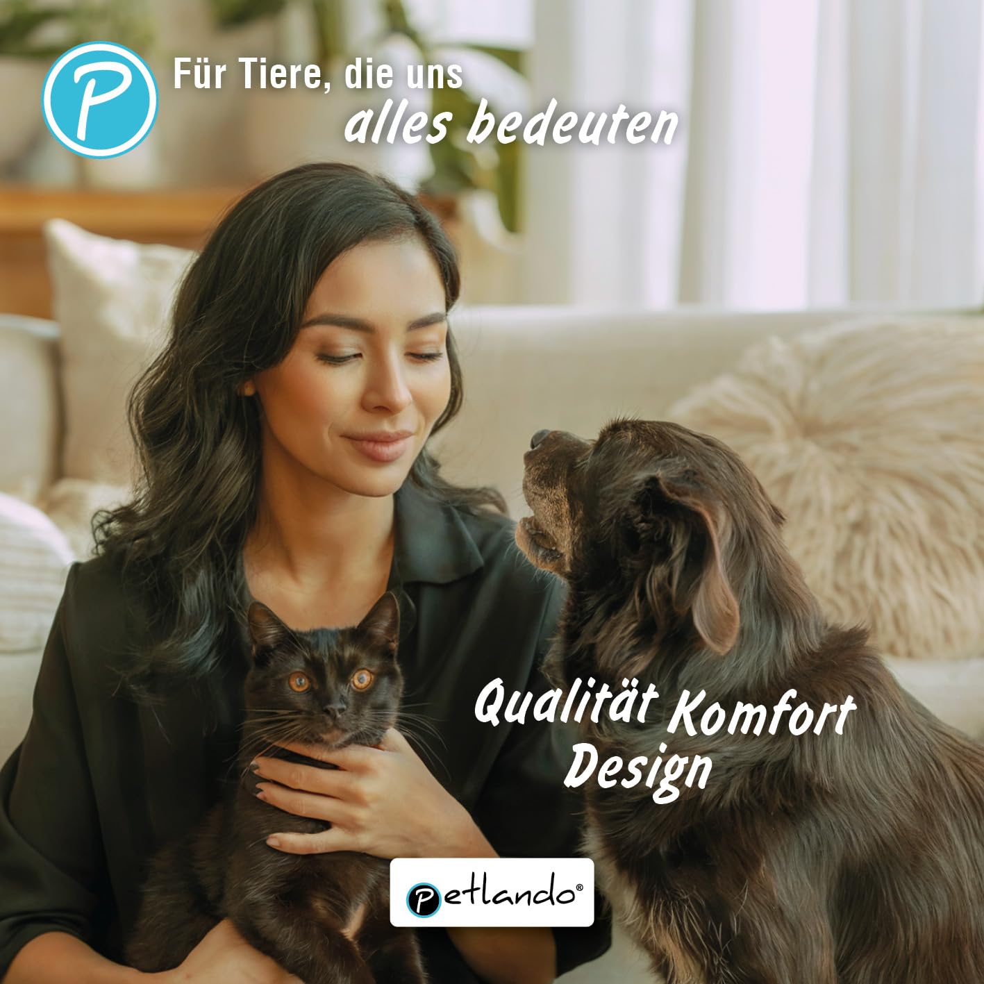 Petlando Hundegeschirr Anti Zug, Basic Comfort Plus, Schwarz, S | Vertikaler Brust-D-Ring, Ohne Über-Kopf-Ziehen, Stufenlos verstellbar, Gepolstert, Geschirr für kleine Hunde