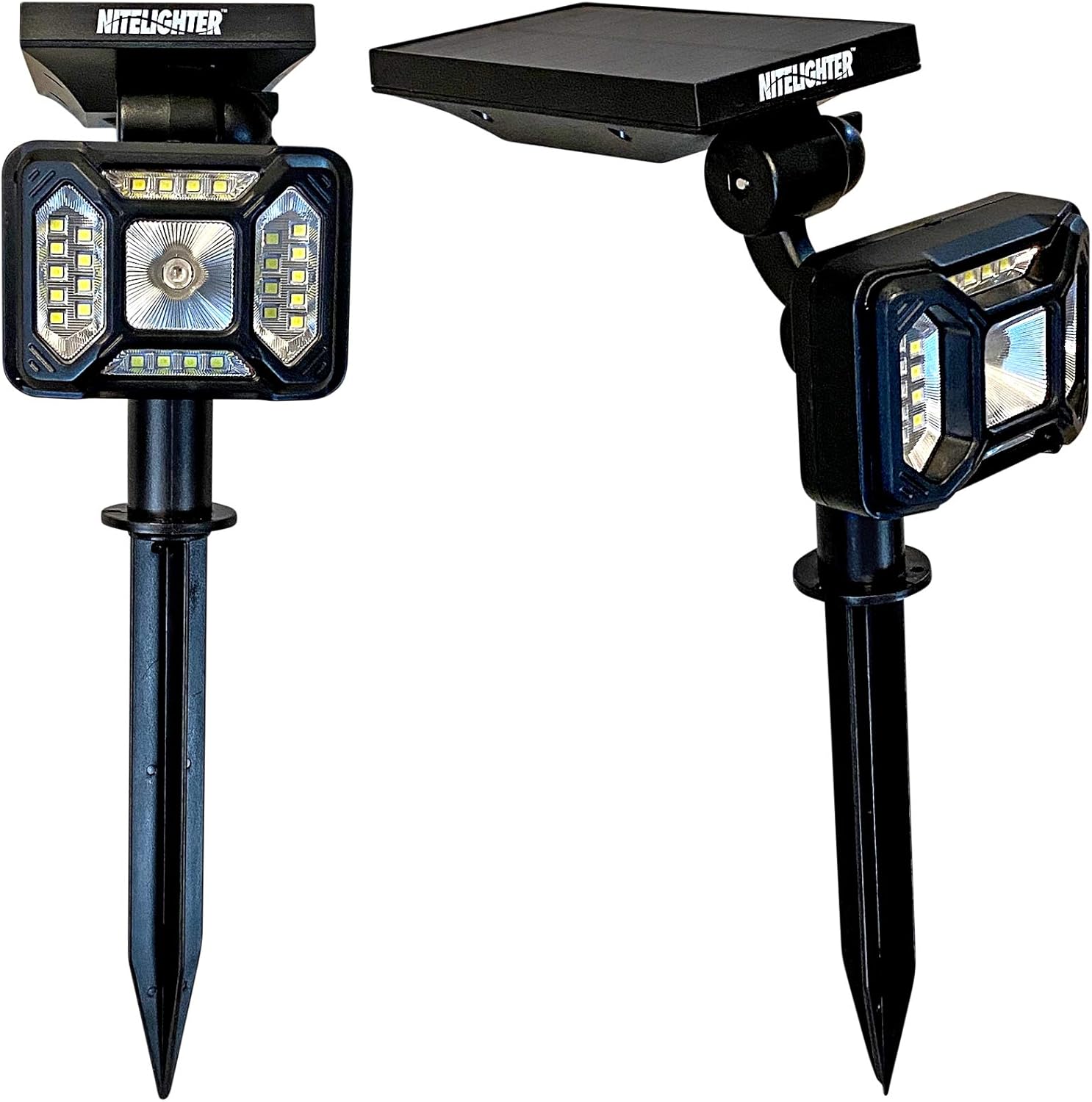 Outdoor Solar Powered Lights for Yard - Outdoor Adjustable Waterproof Landscape Uplighting for Flag, Tree, Plant, Statue, Installs on Ground or Wall, 2-Modes of Lightning, 2-Pack