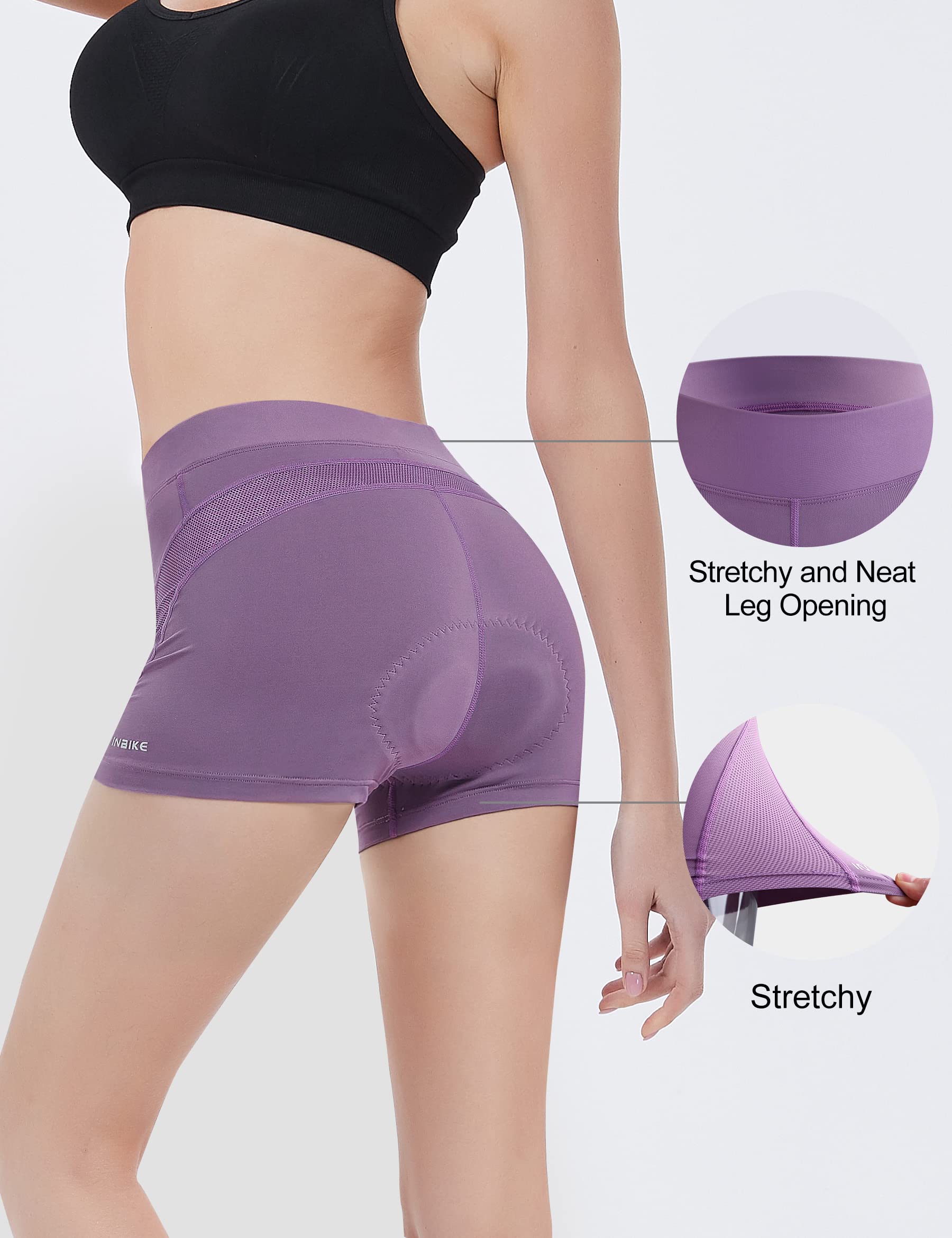 INBIKE Pantalones Cortos Ciclismo Mujer Almohadilla de Silicona 3D Ropa Interior Transpirables Cómdos para Deportes al Aire Libre Bicicleta MTB (SW003)