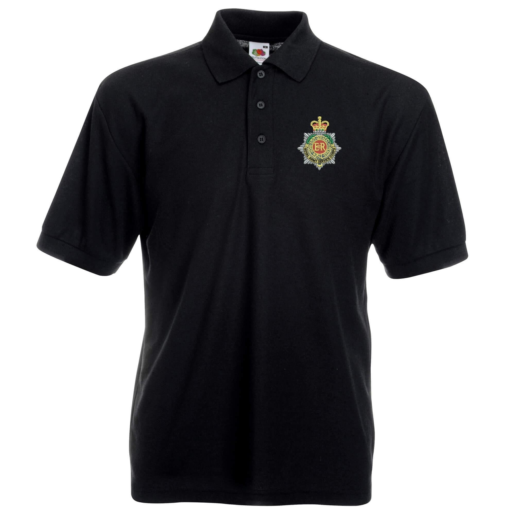 Pineapple Joe's Men's Black Royal Army Service Corps Embroidered Polo - Medium