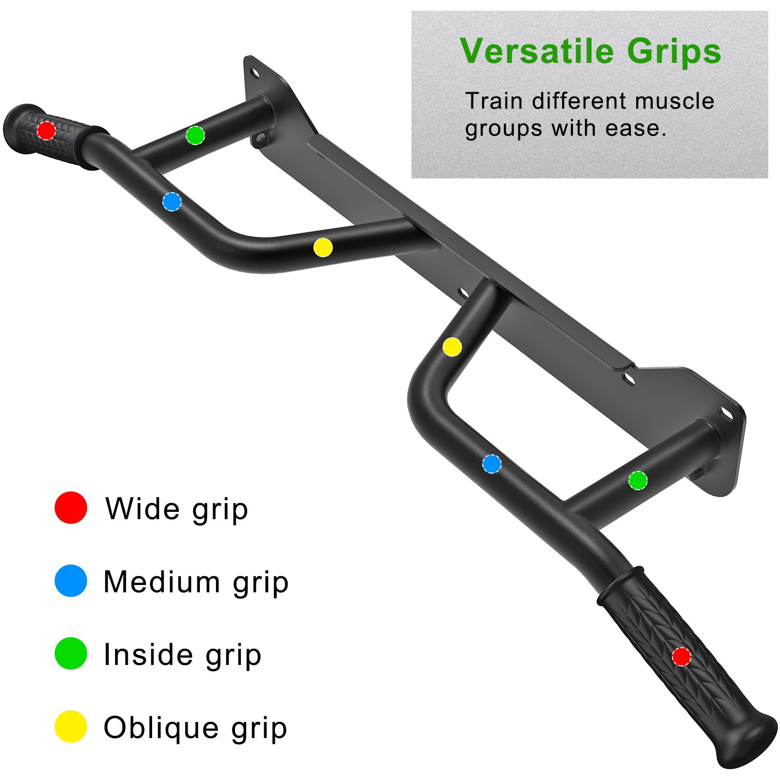 SELEWARE klimmzugstange türrahmen klimzugststange wand - Wandmontage Latzugstangen Home Gym Workout Ausrüstung mit Widerstandsband Haken