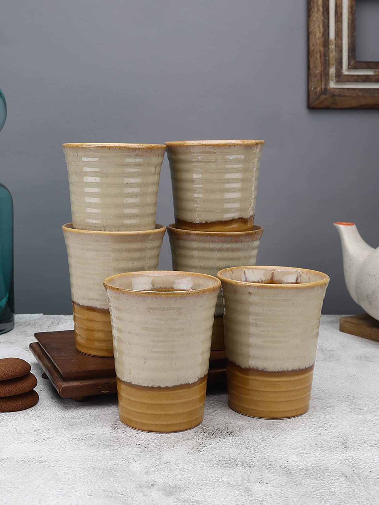 Handmade Ceramic Drinking Glasses - Set of 6 -17 Handmade Ceramic Drinking Glasses - Set of 6 -17