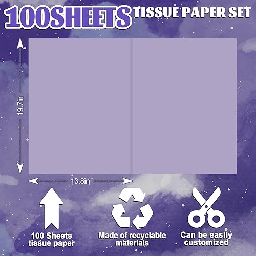 Miniatura 9 de Whaline 100 hojas de papel de seda azul polvoriento, papel de regalo azul pastel, papel de seda de color liso a granel, papel de seda para