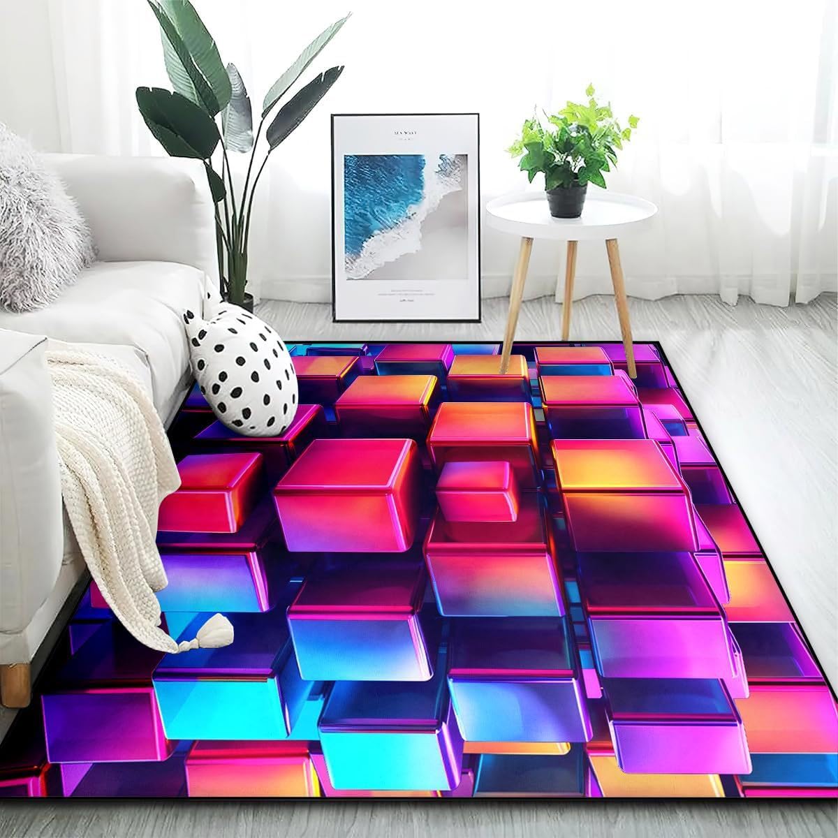 Tapis décoratif 3D neon line le cadeau idéal pour chambre de jeune gamer