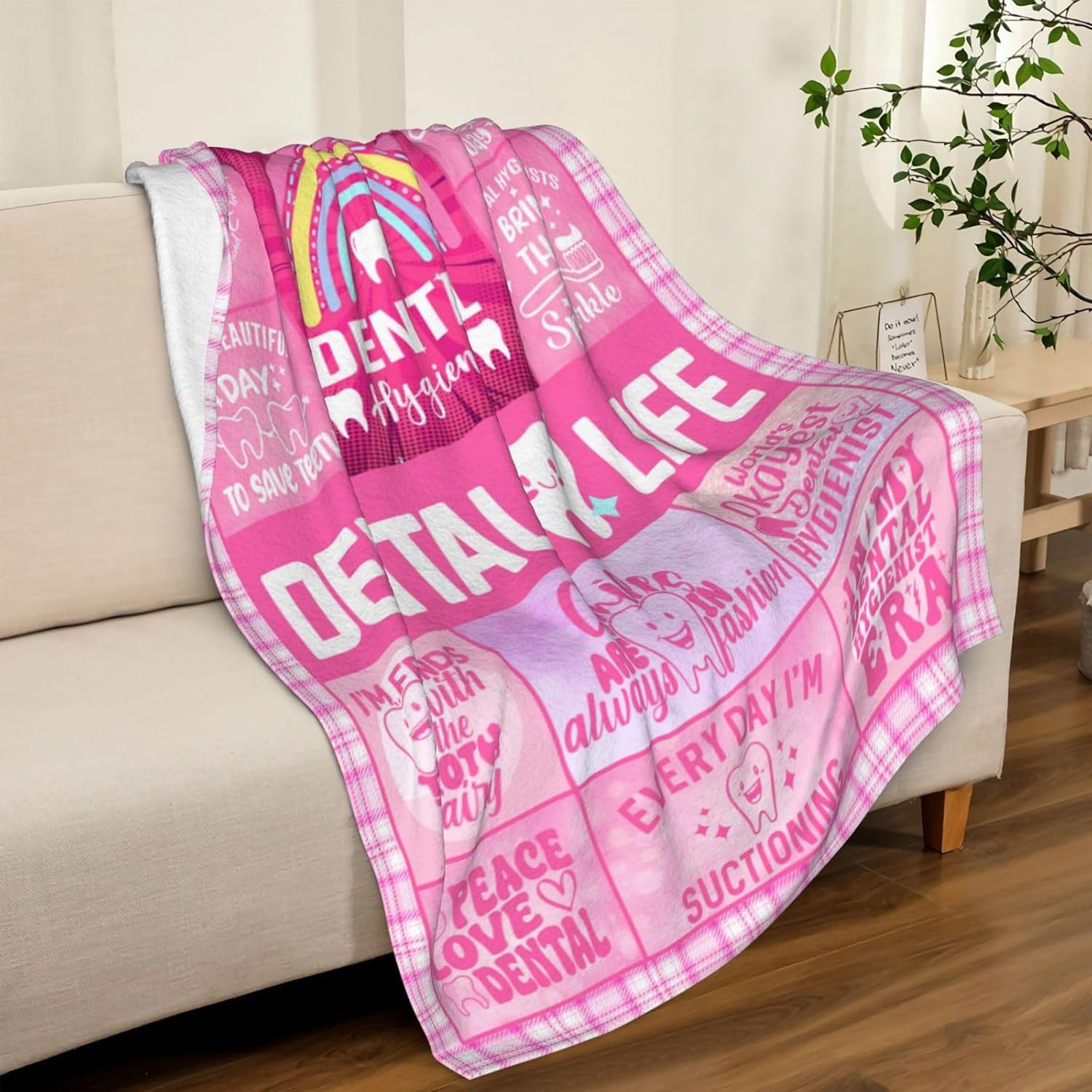 Dental Hygienist Gifts for Women, Gifts for Dental Hygienist Appreciation Gift Throw Blanket 60"X50", Dental Hygiene Gifts for Women, Dental Hygienist Graduation/Birthday Gift - Image 8
