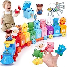 hahaland Montessori Jouet Bebe 2 3 Ans - Jouet Animaux de La Ferme pour Enfants pour Compter, Associer et Trier, avec Marionnettes à Doigts, Jeu Educatif pour Enfants de 1 2 3 4 Ans