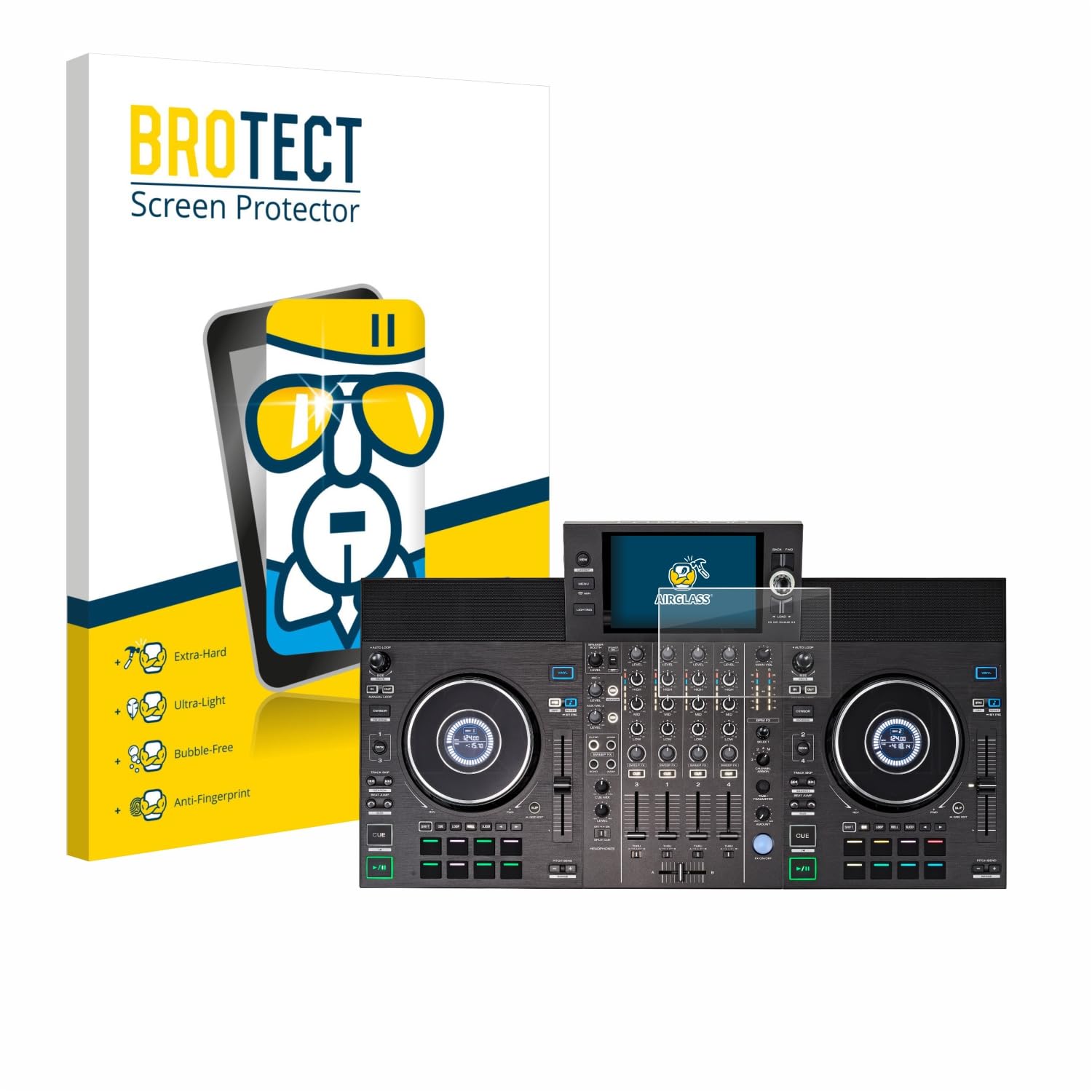 brotect Glass Screen Protector Film Compatible with Denon DJ SC Live 4 (Jog) - Glass-Foil 9H Protection [Scratch Resistant, High Clarity]