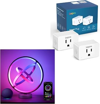 Lepro Bundle - 2 Items P1 Smart Plugs 2-Pack + TB1 AI Smart Light Bulbs Compatible with Alexa & Google Assistant